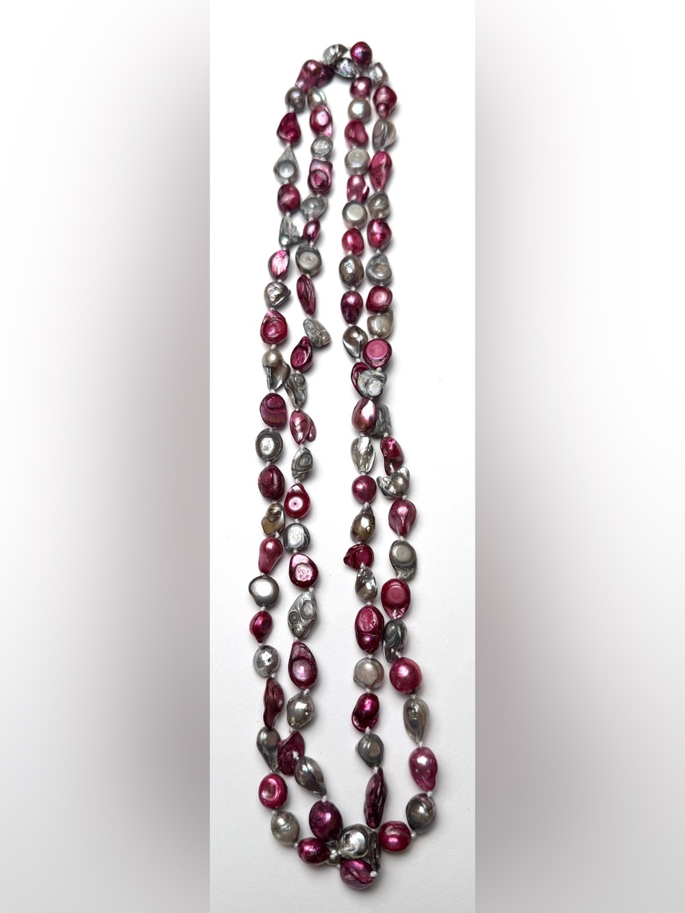 Freshwater natural uncultured dyed pearl necklace
